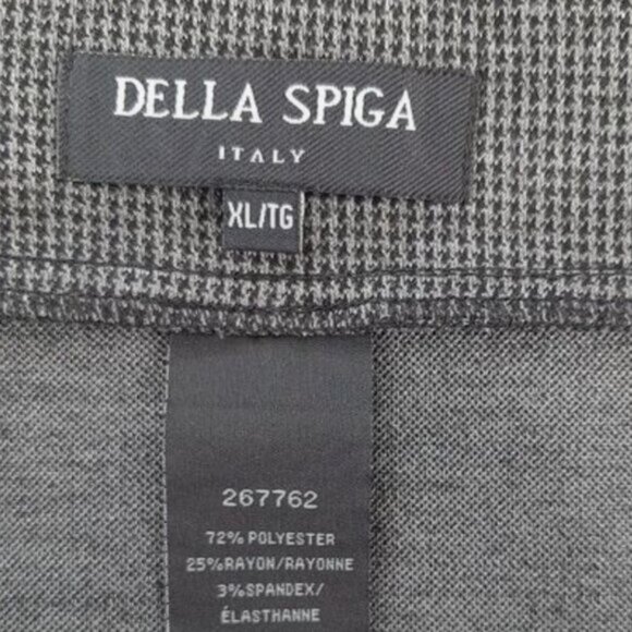 DELLA SPIGA / Italy Soft Ponte Knit Pull-On Skirt Classic Houndstooth Gray Sz XL - Picture 8 of 9